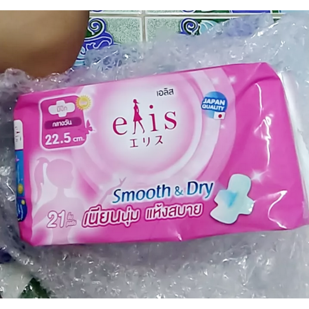 Elis Smooth and Dry Sanitary Napkin Day Slim Wings 22.5cm.