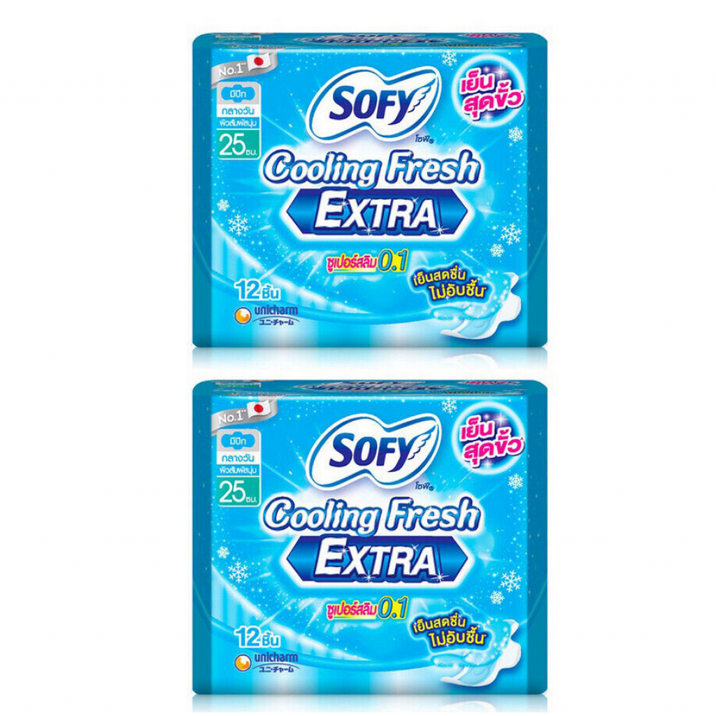 Sofy Cooling Fresh Extra Super Ultra Slim 25cm. 12pcs.