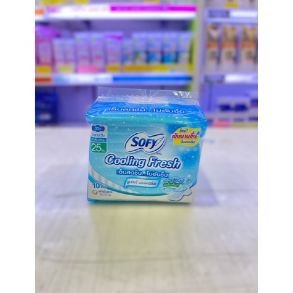 Sofy Cooling Fresh Sanitary Super Active Slim Wing 25cm.