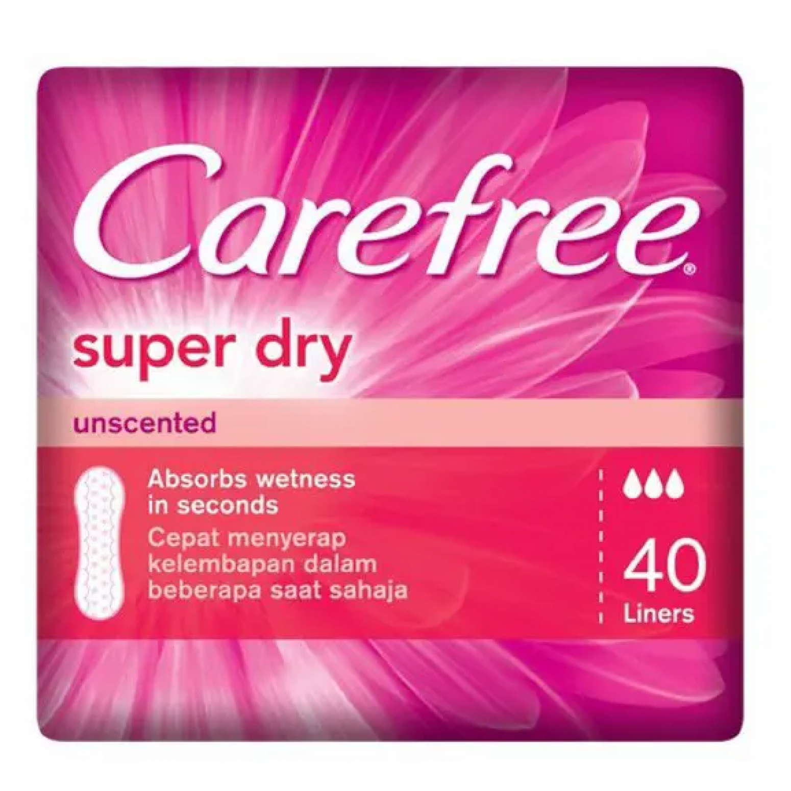 Carefree Panty Liner Regular Unscented 40pcs.