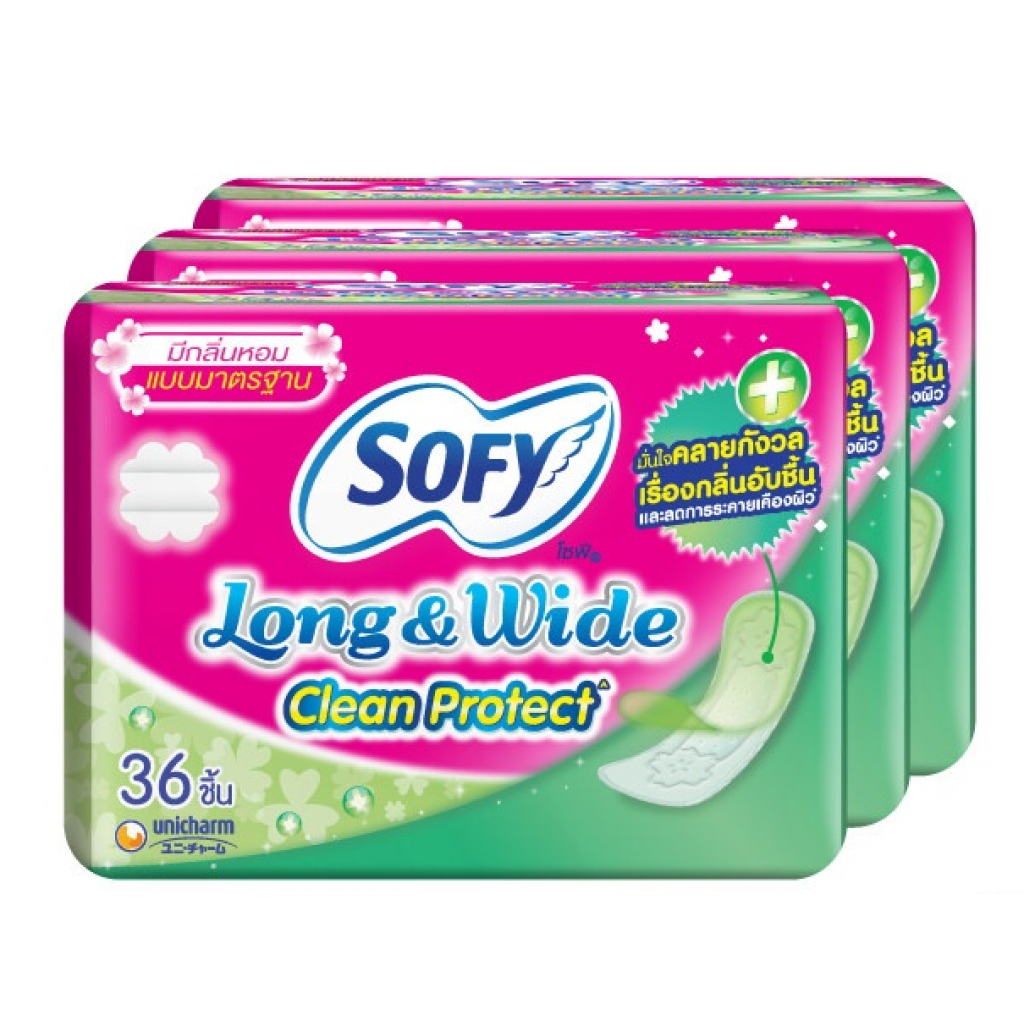 Sofy Panty Liners Long and Wide AntiBac Uncented 36pcs.