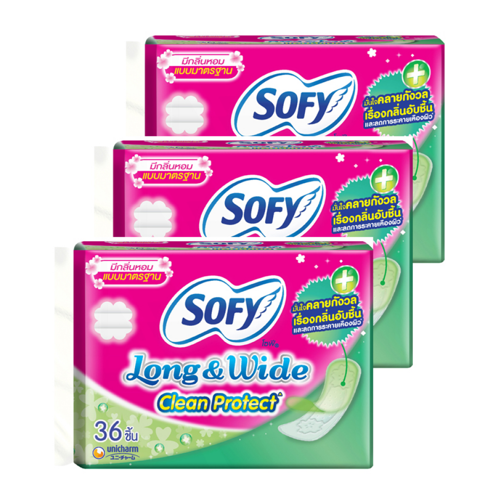 Sofy Panty Liners Long and Wide AntiBac Uncented 36pcs.