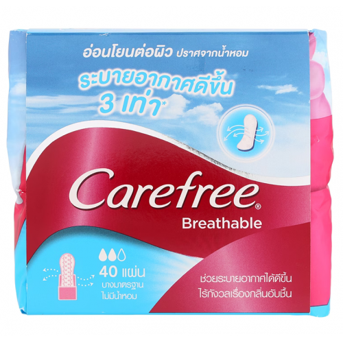 Carefree Breathable Fragrance Free Panty Liners 40pcs.