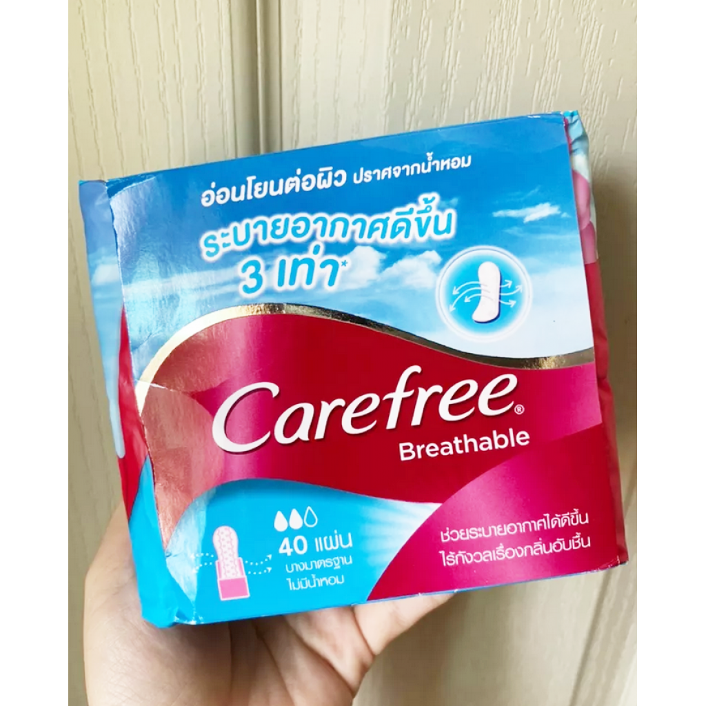 Carefree Breathable Fragrance Free Panty Liners 40pcs.