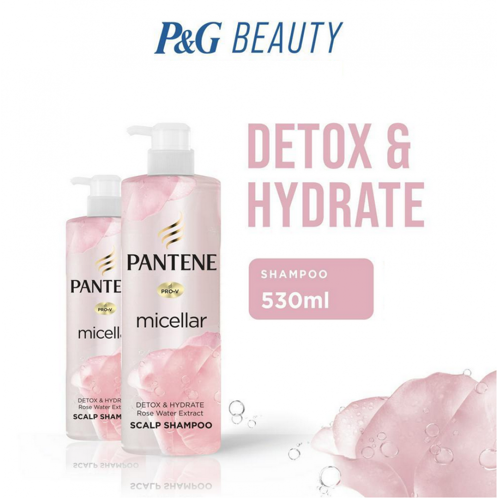 Pantene Micellar Rose Water Extract Shampoo 530ml.