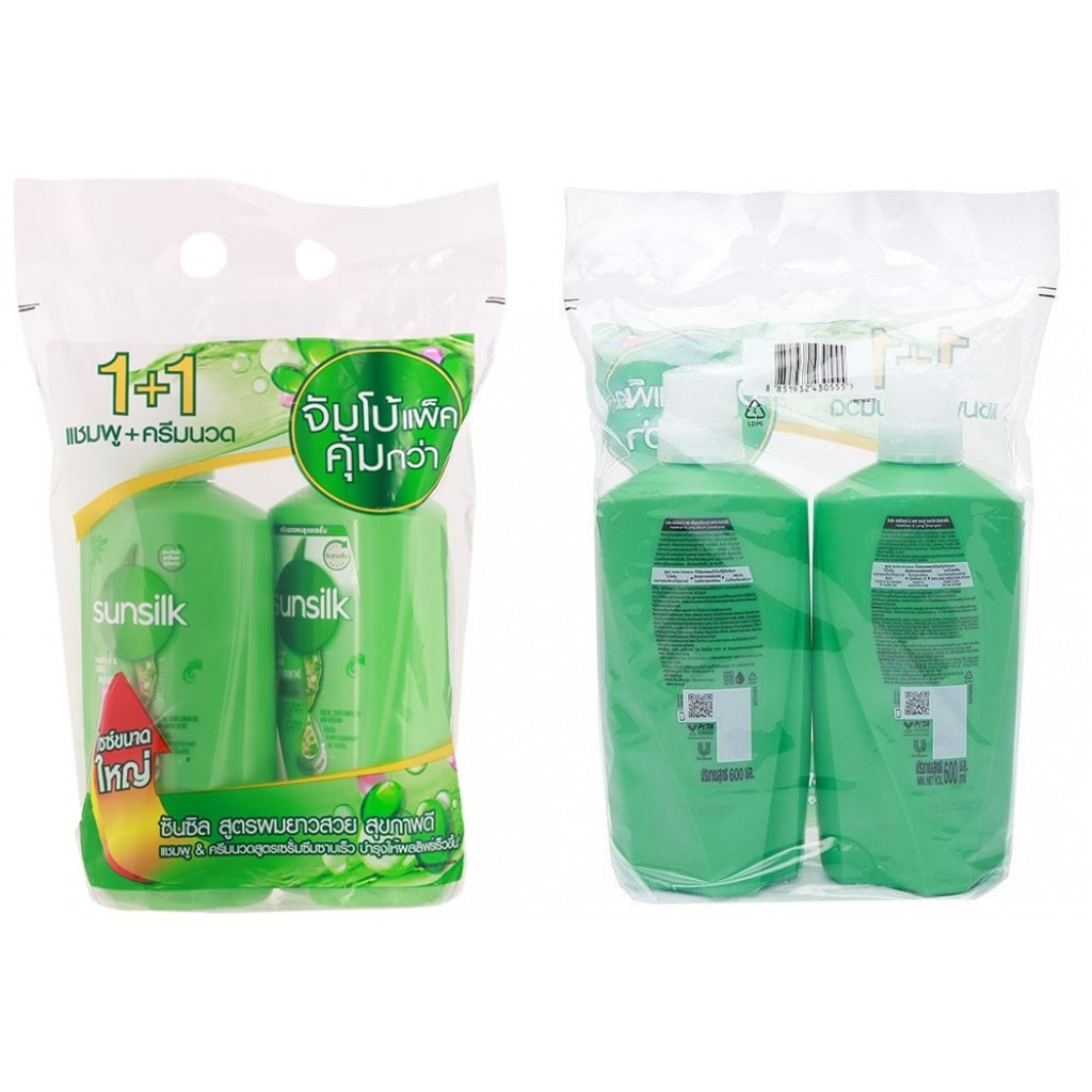 Sunsilk Healthier and Long Bonus Pack Shampoo and Conditioner 525ml.