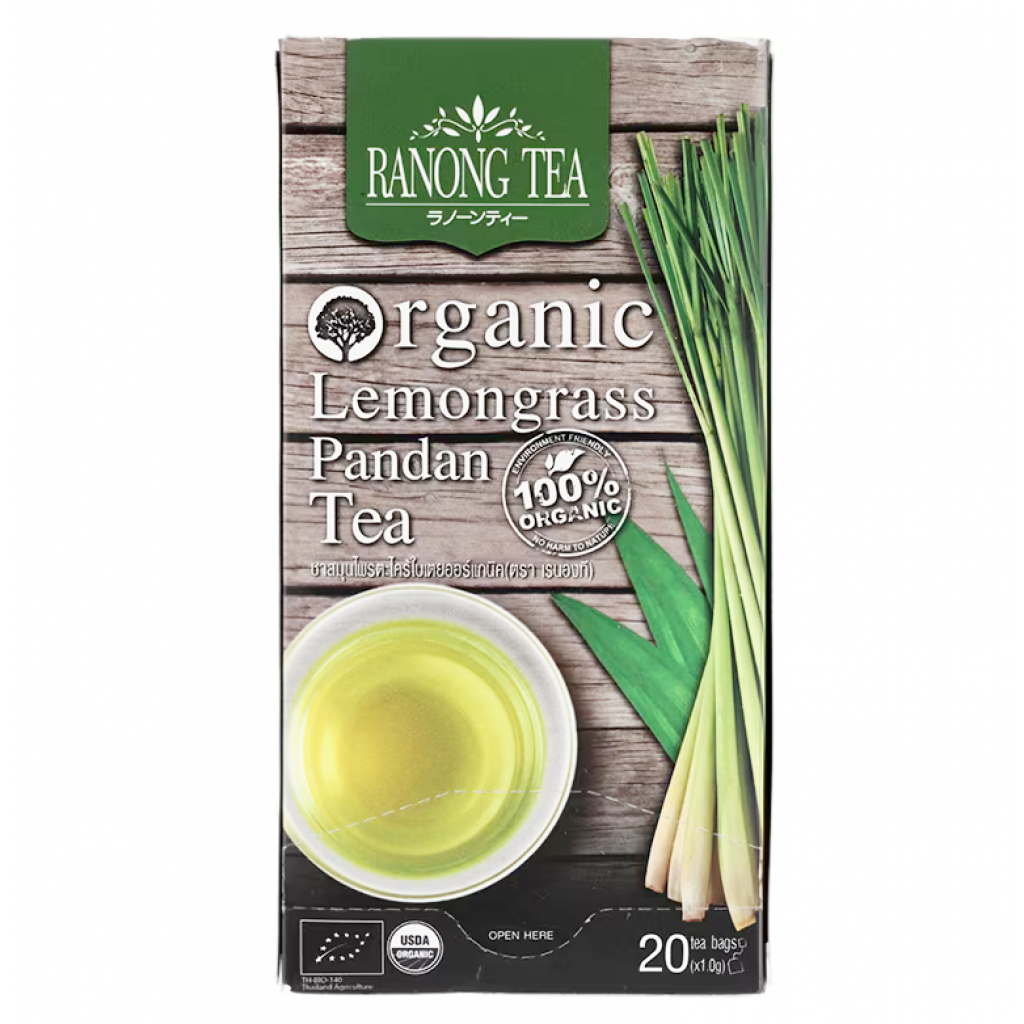 Ranong Tea Organic Lemongrass Pandan Tea 1g. Pack 20sachets