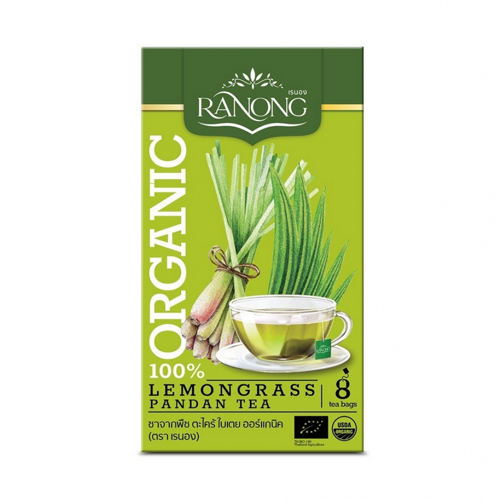 Ranong Tea Organic Lemongrass Pandan Tea 1g. Pack 20sachets