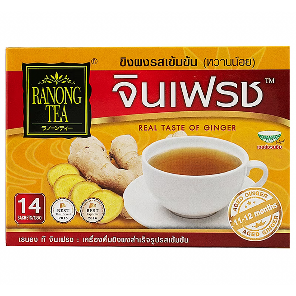 GinFresh Instant Ginger Stong Teste Low Sugar 15g. Pack 14sachets