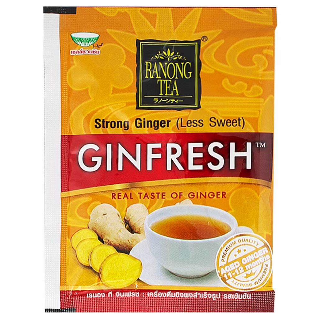 GinFresh Instant Ginger Stong Teste Low Sugar 15g. Pack 14sachets