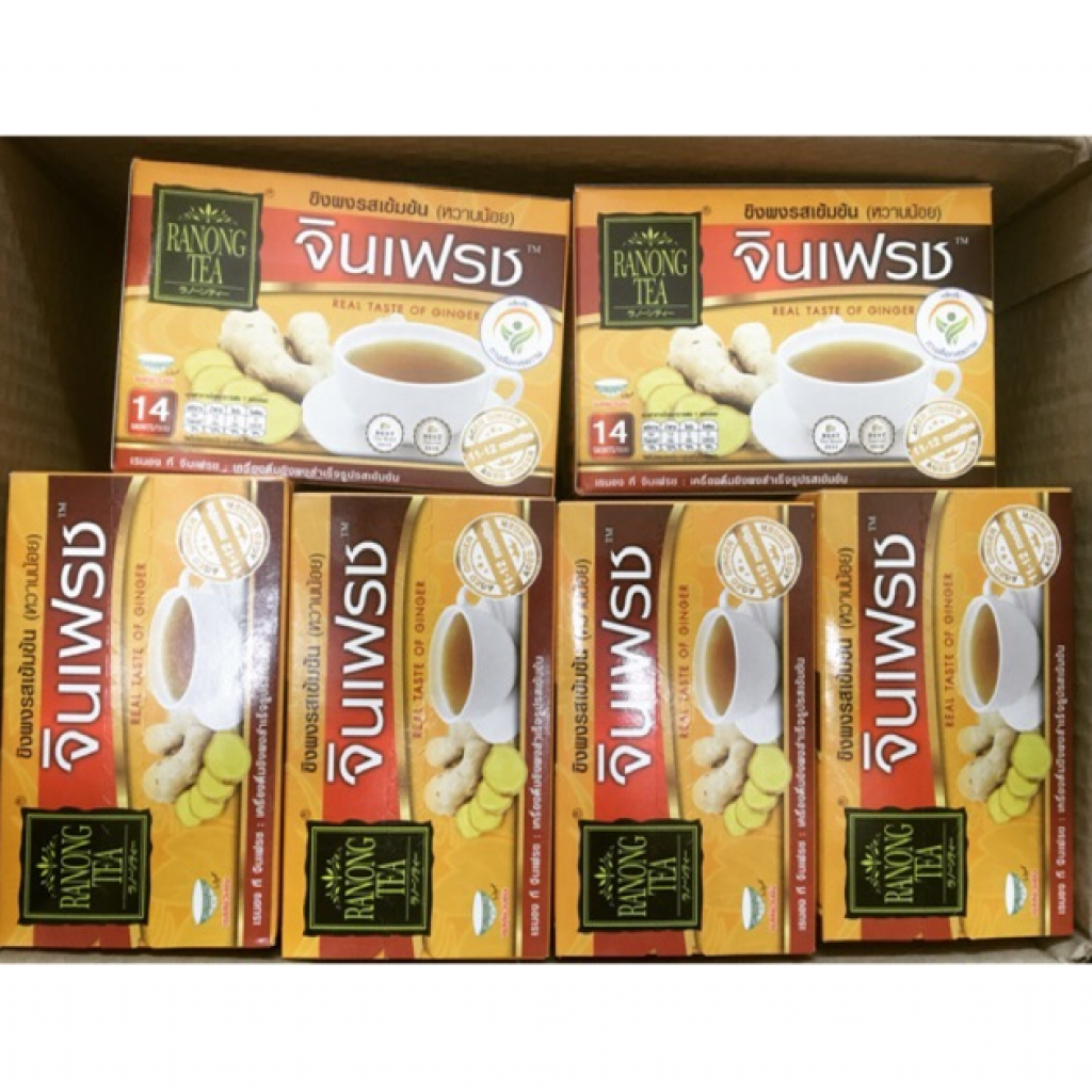 GinFresh Instant Ginger Stong Teste Low Sugar 15g. Pack 14sachets