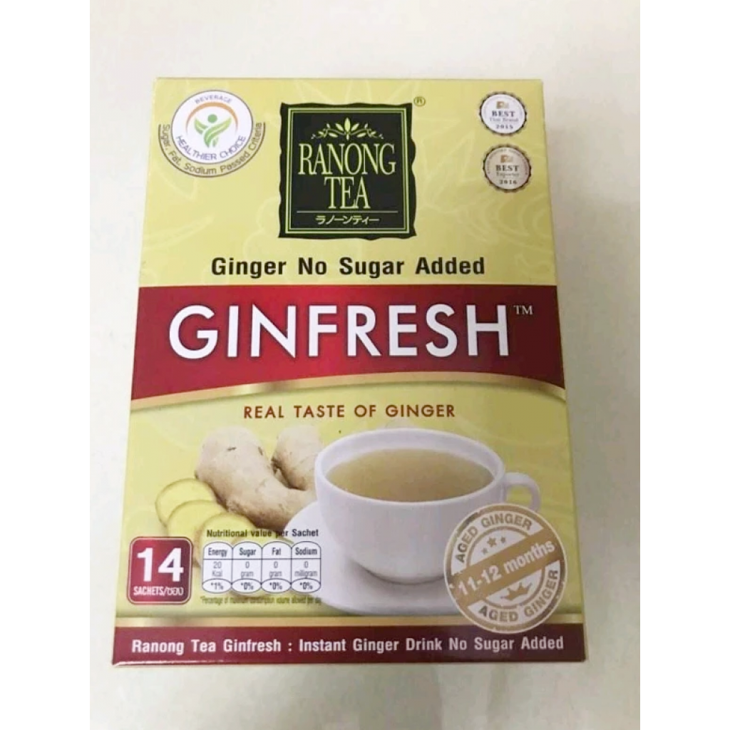 GinFresh Instant Ginger Stong Teste Low Sugar 15g. Pack 14sachets