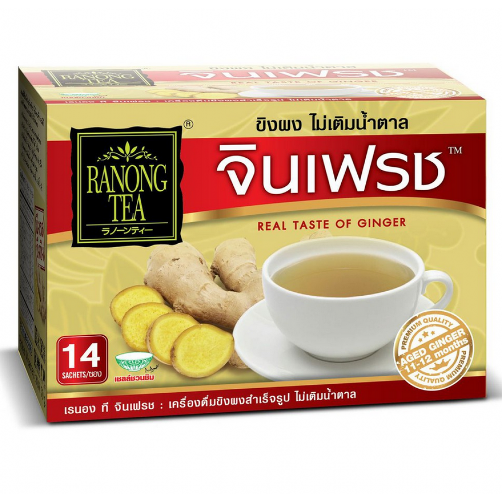 GinFresh Instant Ginger Stong Teste Low Sugar 15g. Pack 14sachets