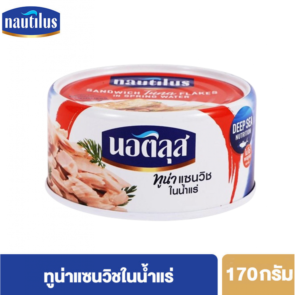 Nautilus Sandwich Tuna Flakes in Spring Water 170g.