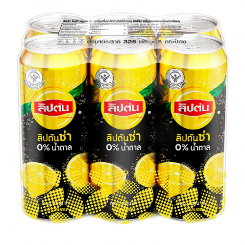 Lipton Sparkling Lemon No Sugar 325ml. Pack 6