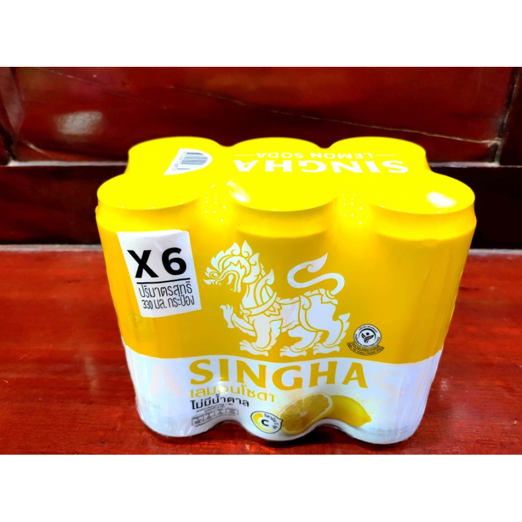 Singha Lemon Soda 330ml. Pack 6