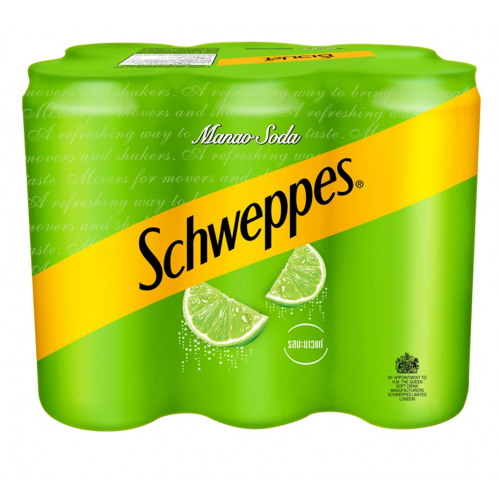 Schweppes Lime Soda 330ml. Pack 6