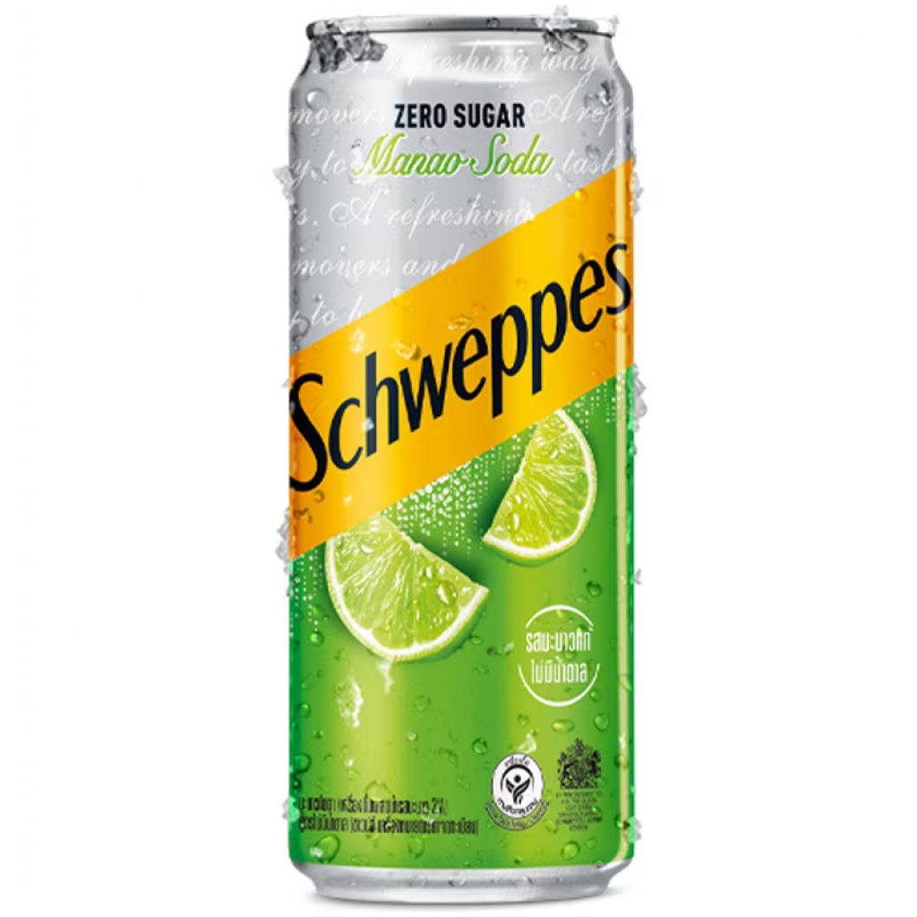 Schweppes Lime Soda Zero Sugar 330ml. Pack 5 Free 1