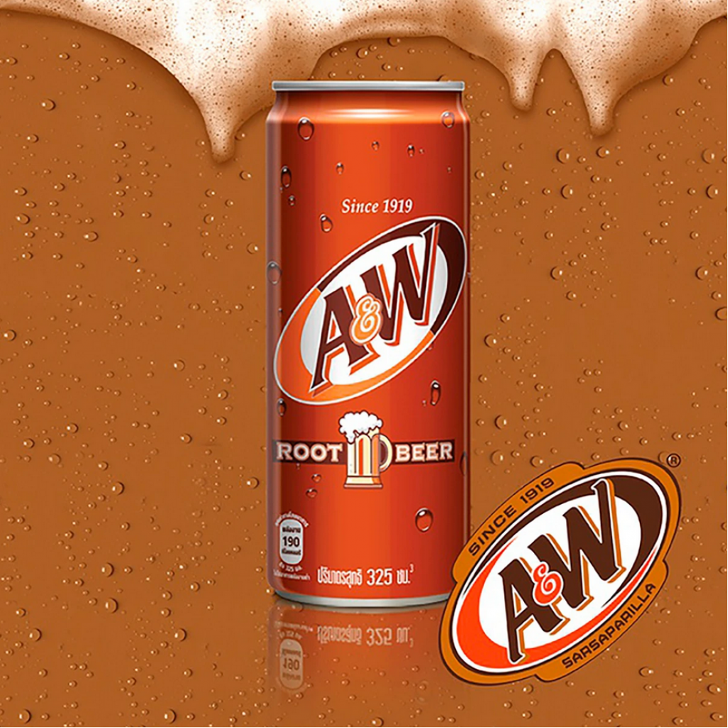 A and W Rootbeer Soft Drink 325ml. Pack 5 Free 1