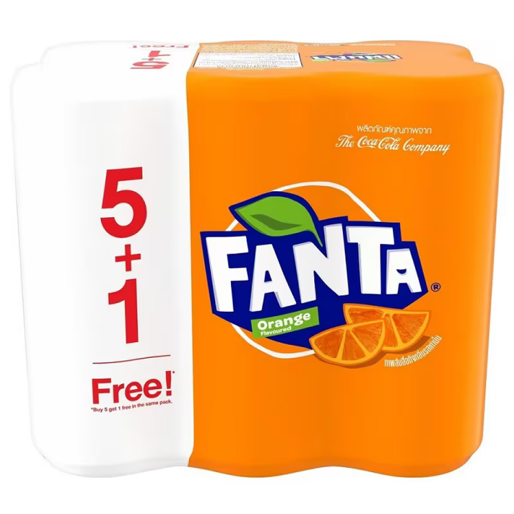 Fanta Orange Flavored Soft Drink 325ml. Pack6