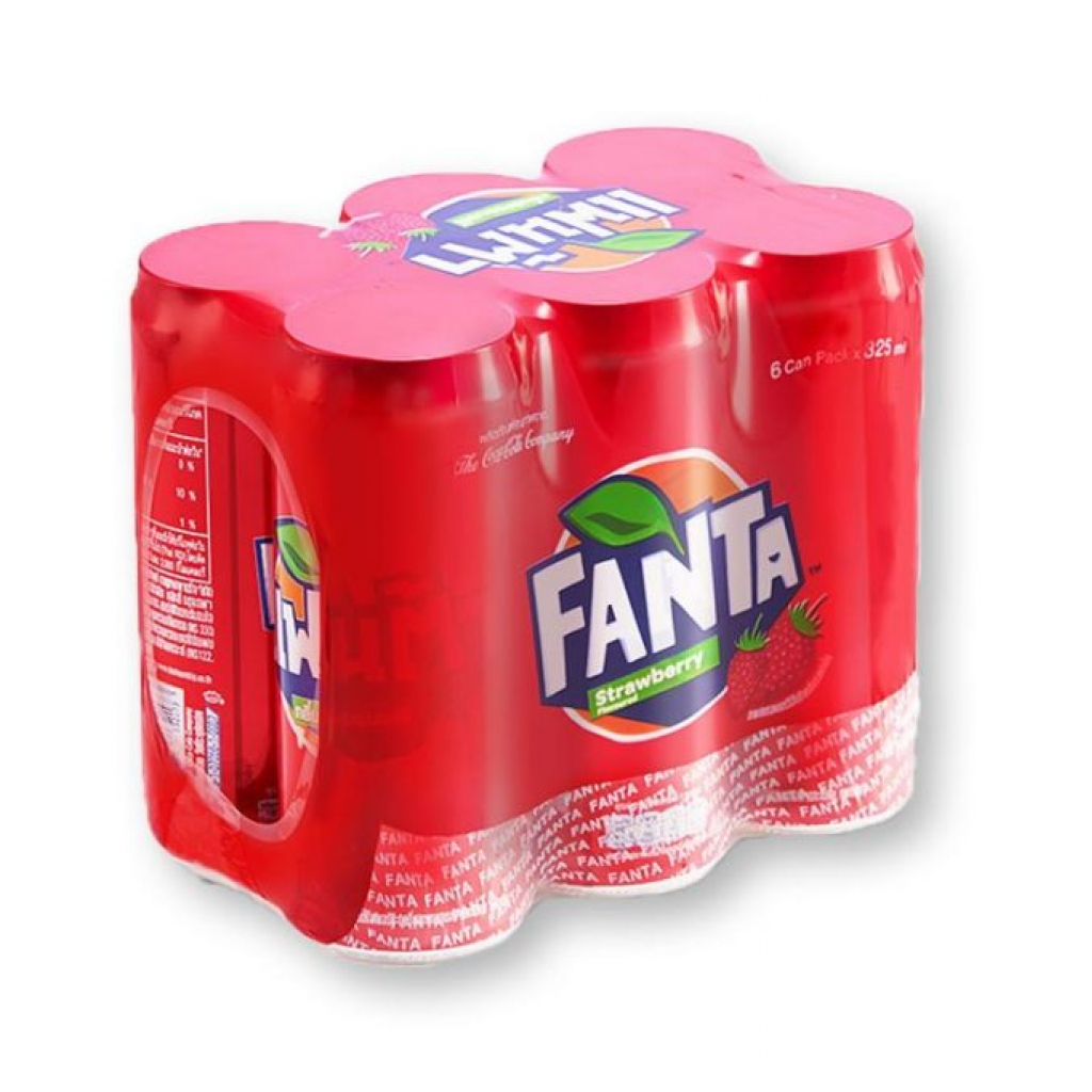 Fanta Soft Drink Strawberry Flavor 325ml. Pack6