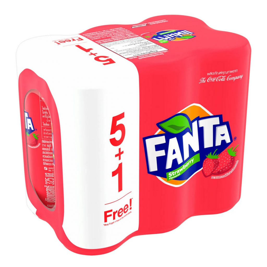 Fanta Soft Drink Strawberry Flavor 325ml. Pack6