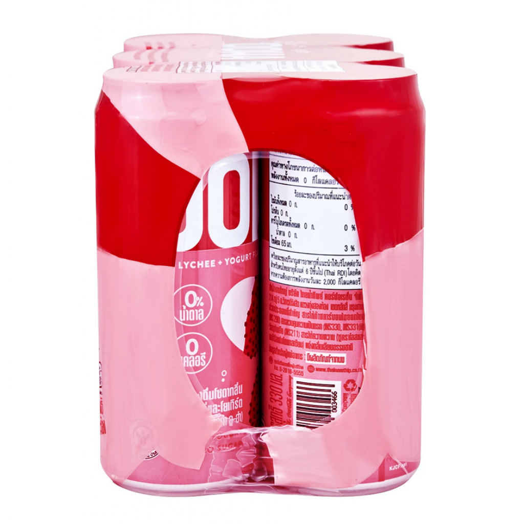 OOHA Lychee and Yogurt Flavored Soda 330ml. Pack 6