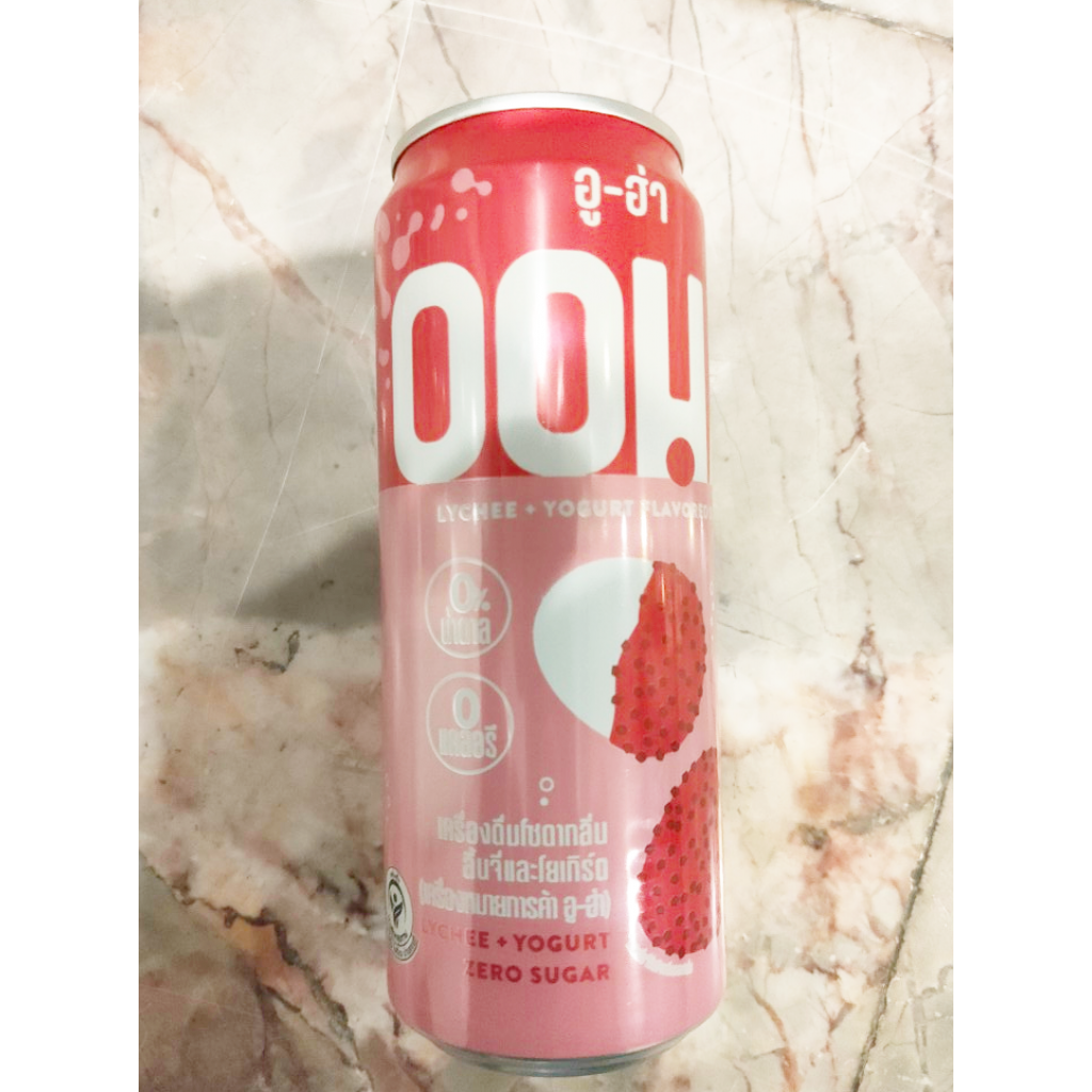 OOHA Lychee and Yogurt Flavored Soda 330ml. Pack 6