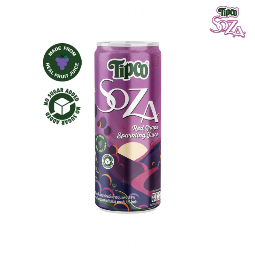 Tipco Soza Sparkling Juice Red Grape 330ml.