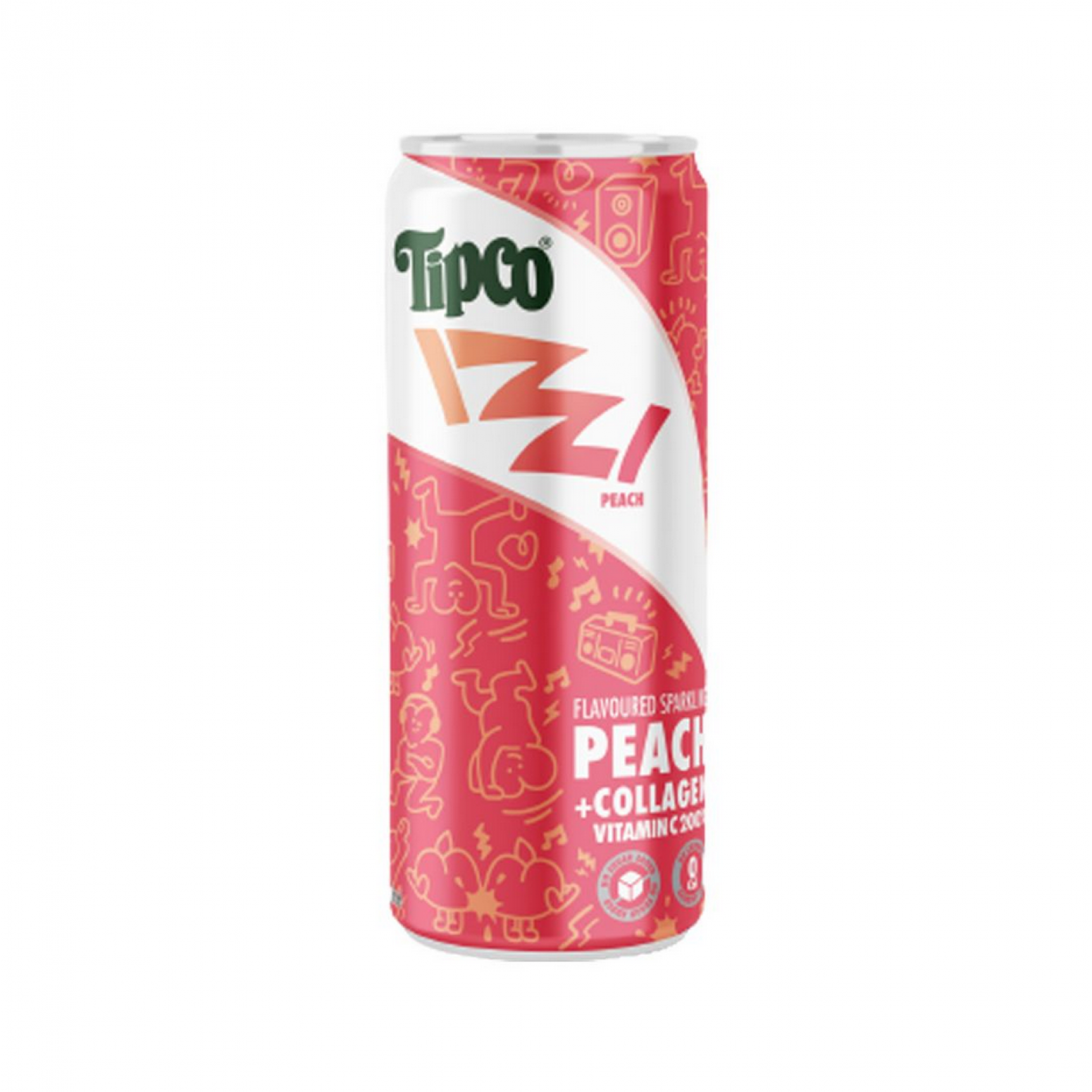 Tipco Izzi Sparkling Collagen Vitamin C Peach 330ml