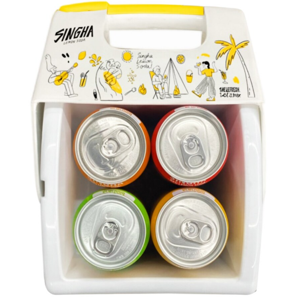 Singha Lemon Soda canteen 330ml. Pack4