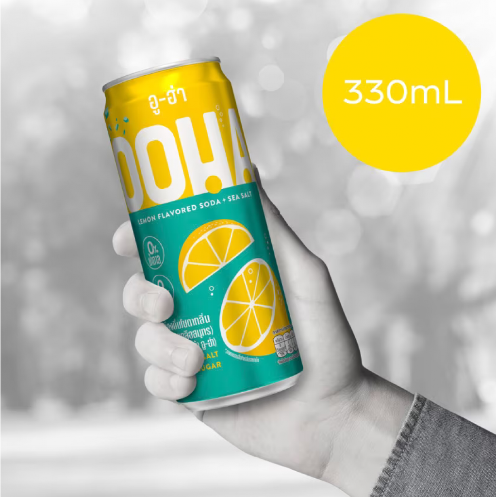 OOHA Lemon and Sea Salt Zero Sugar Soda 330ml.