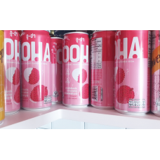 OOHA Lychee and Yogurt Flavoured Soda Zero Sugar 330ml.