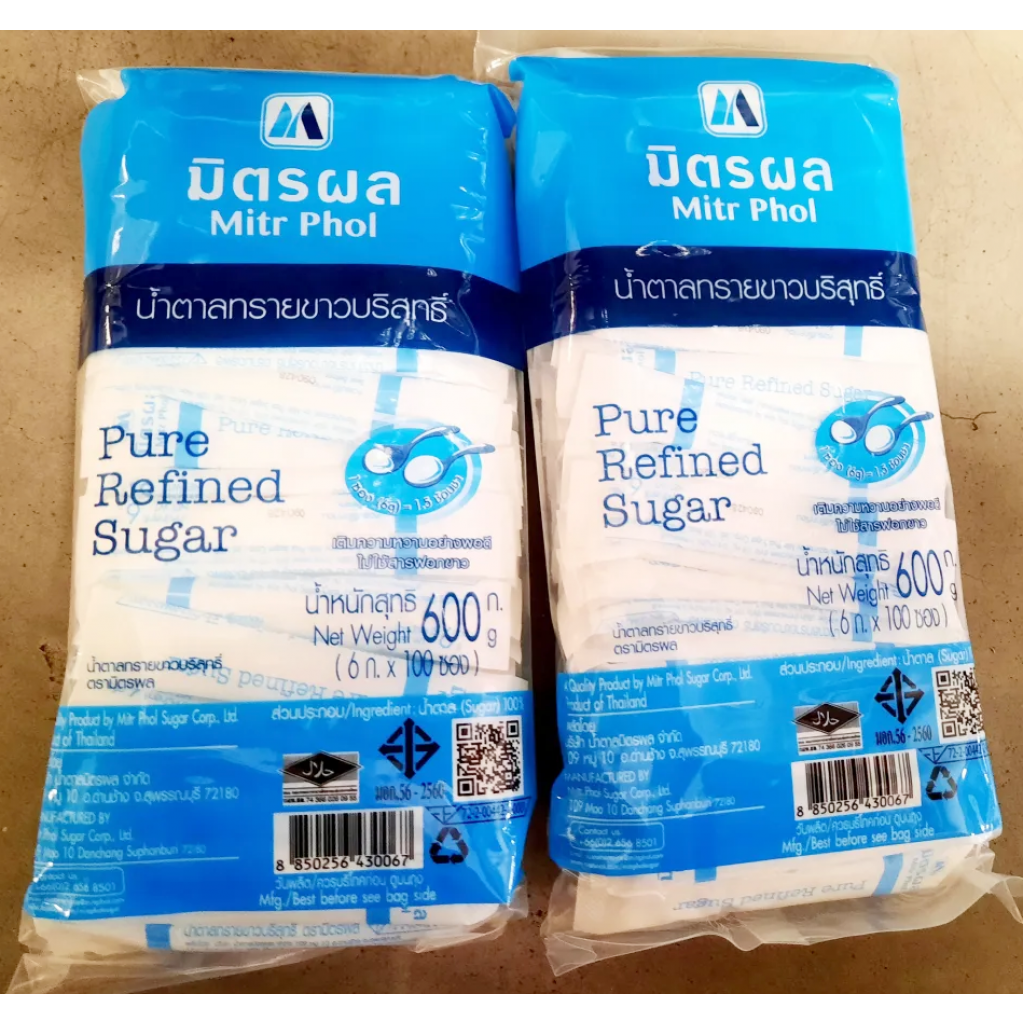 Mitrphol Pure Refined Sugar 6g Pack 100sachets