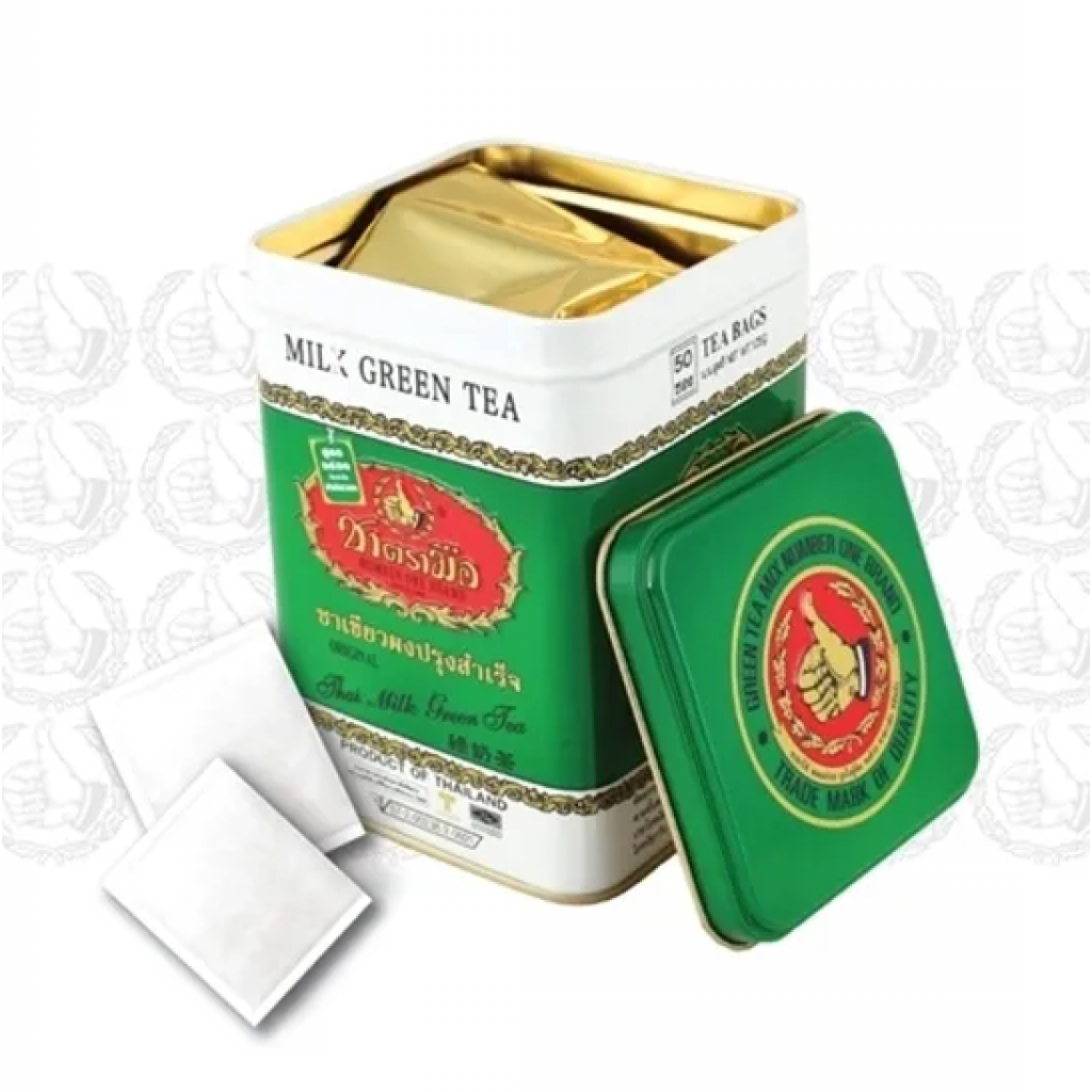 Hand Thai Green Tea Milk Mixes Tin 2.5g. Pack 50bags