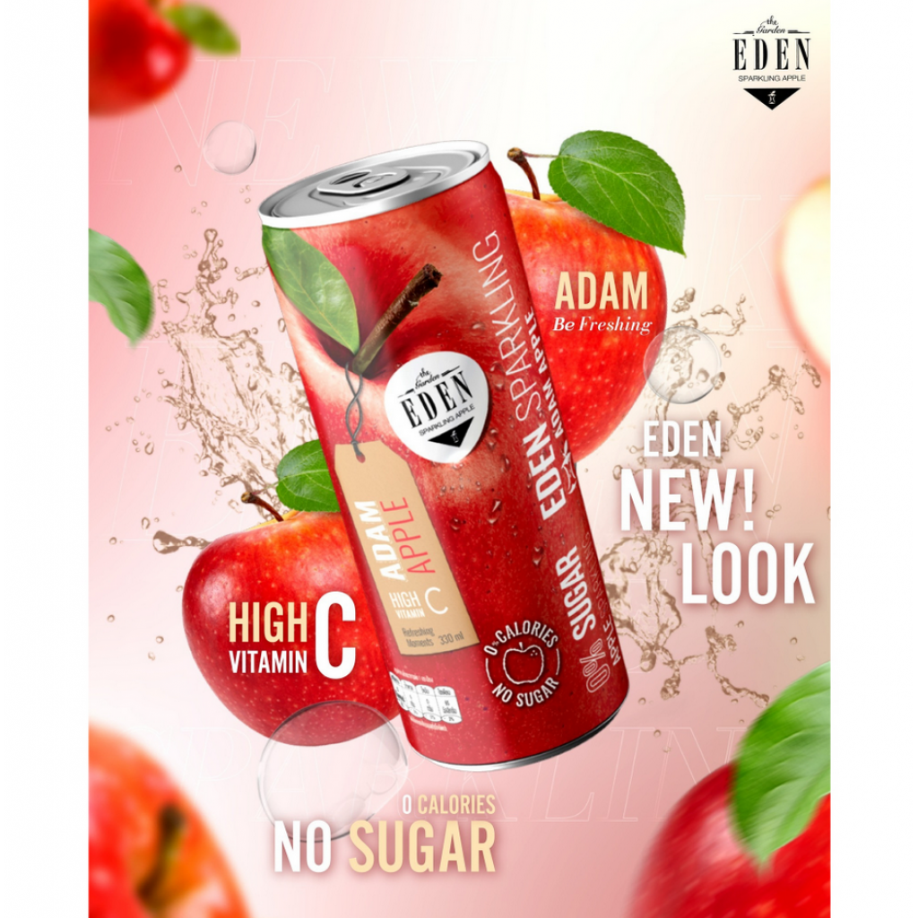 The Garden Eden Sparkling Drinking Red Apple Flavor 330ml.