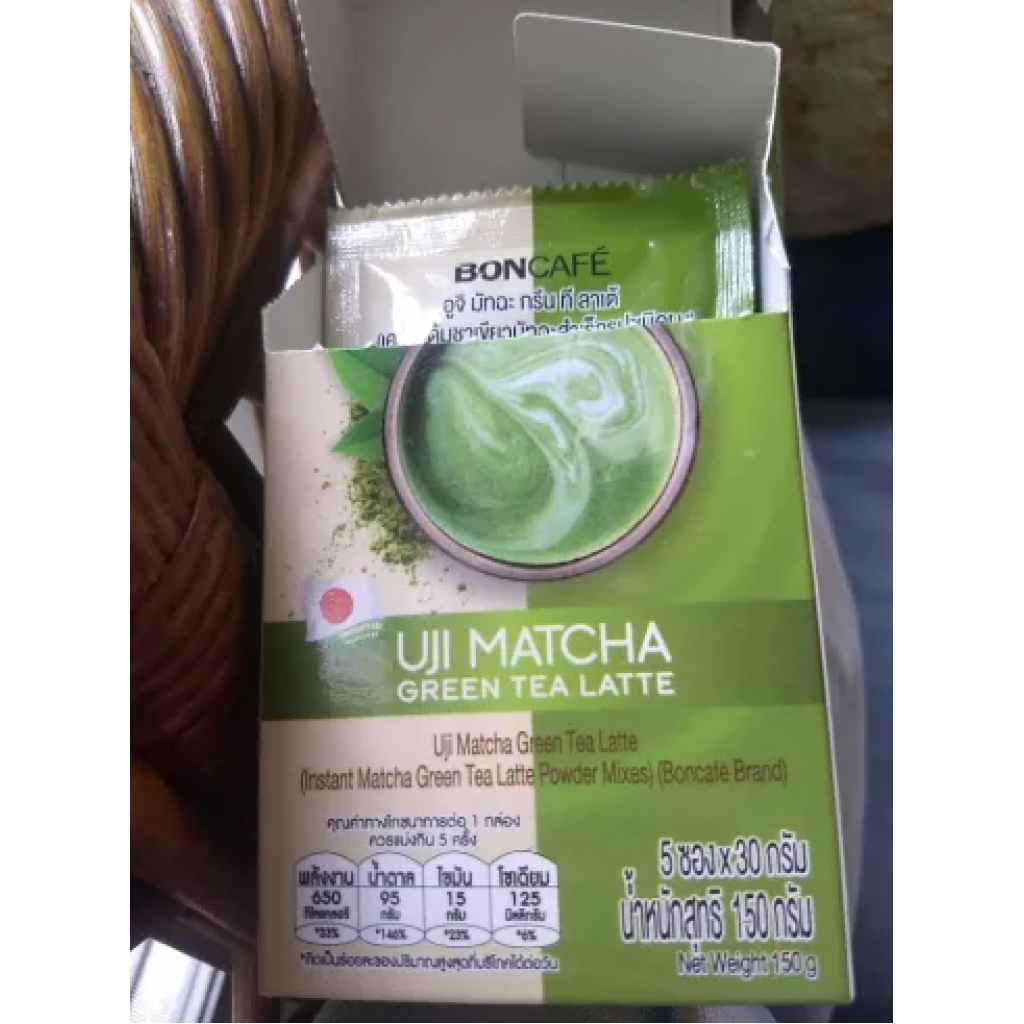 Boncafe Instant Matcha Green Tea Powder Mixes 30g. Pack 5