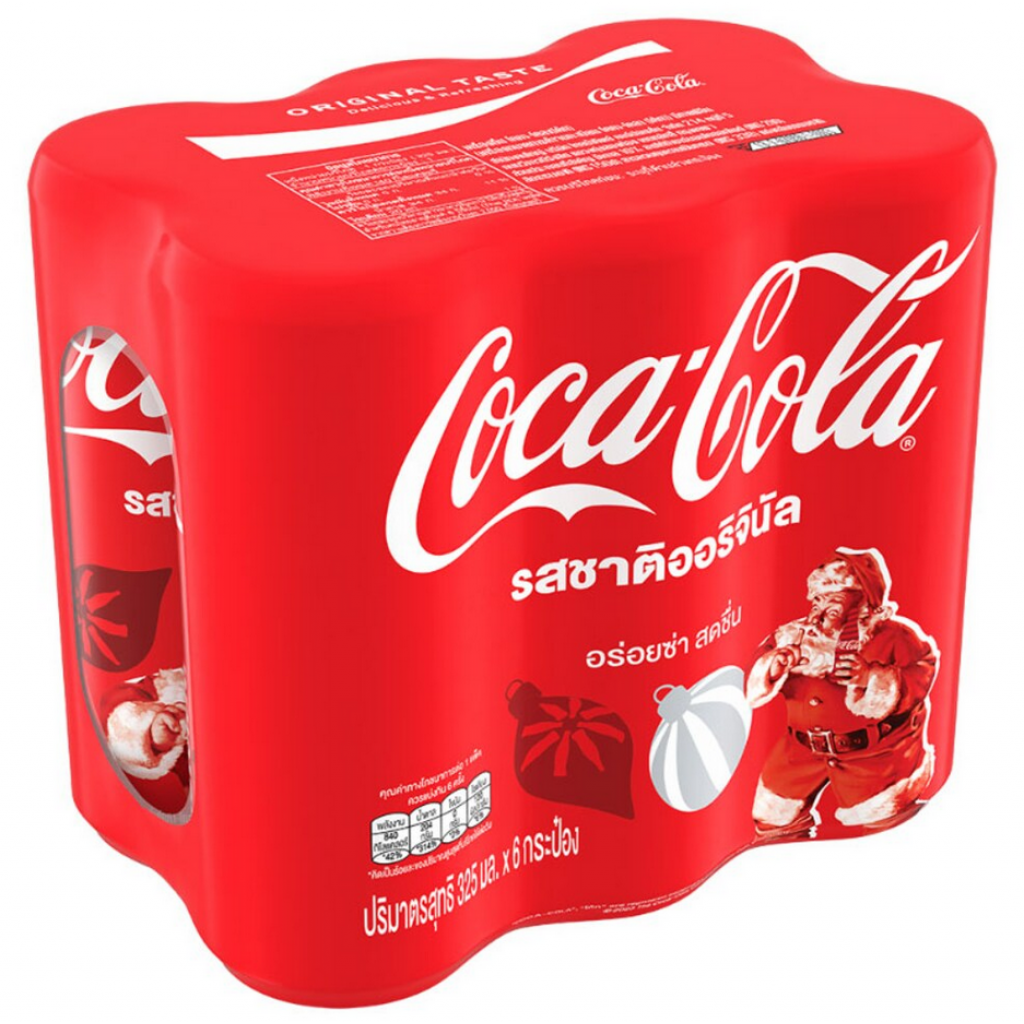 Coca Cola Coke Soft Drink Original 325ml. Pack 6