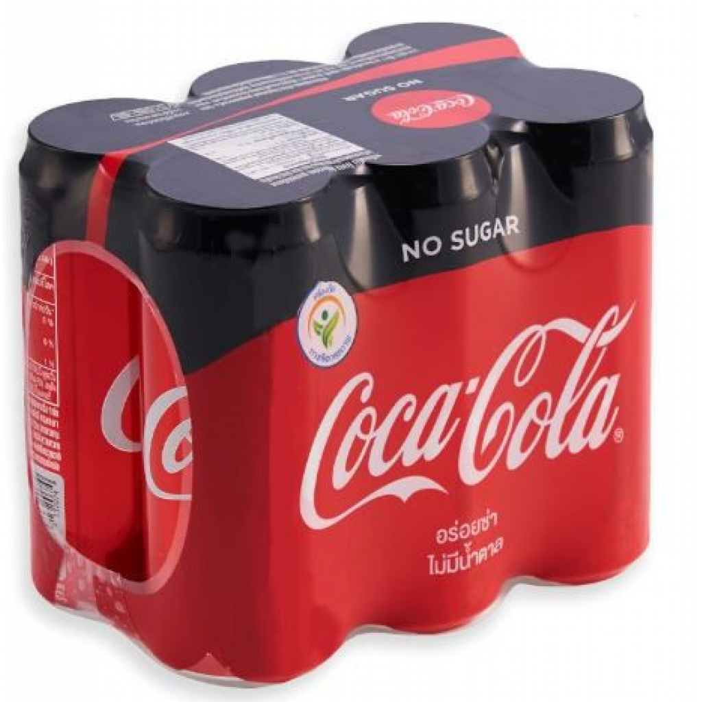 Coca Cola Coke No Sugar Can 325ml. Pack 5 Free 1