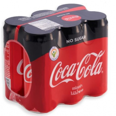 Coca Cola Coke No Sugar Can 325ml. Pack 5 Free 1