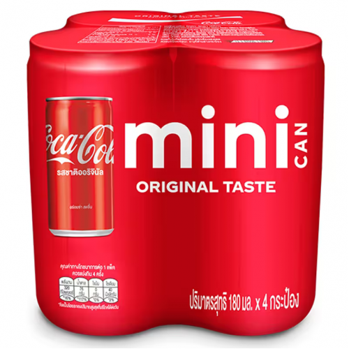 Coca Cola Coke Mini Soft Drink 180ml. Pack 4