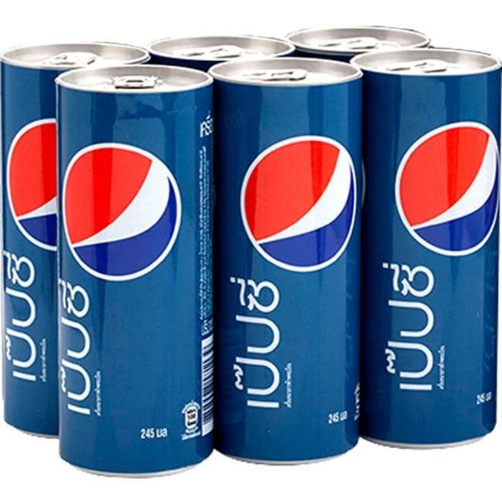 Pepsi Carbonated Drink Cola Flavour 245ml. Pack 6