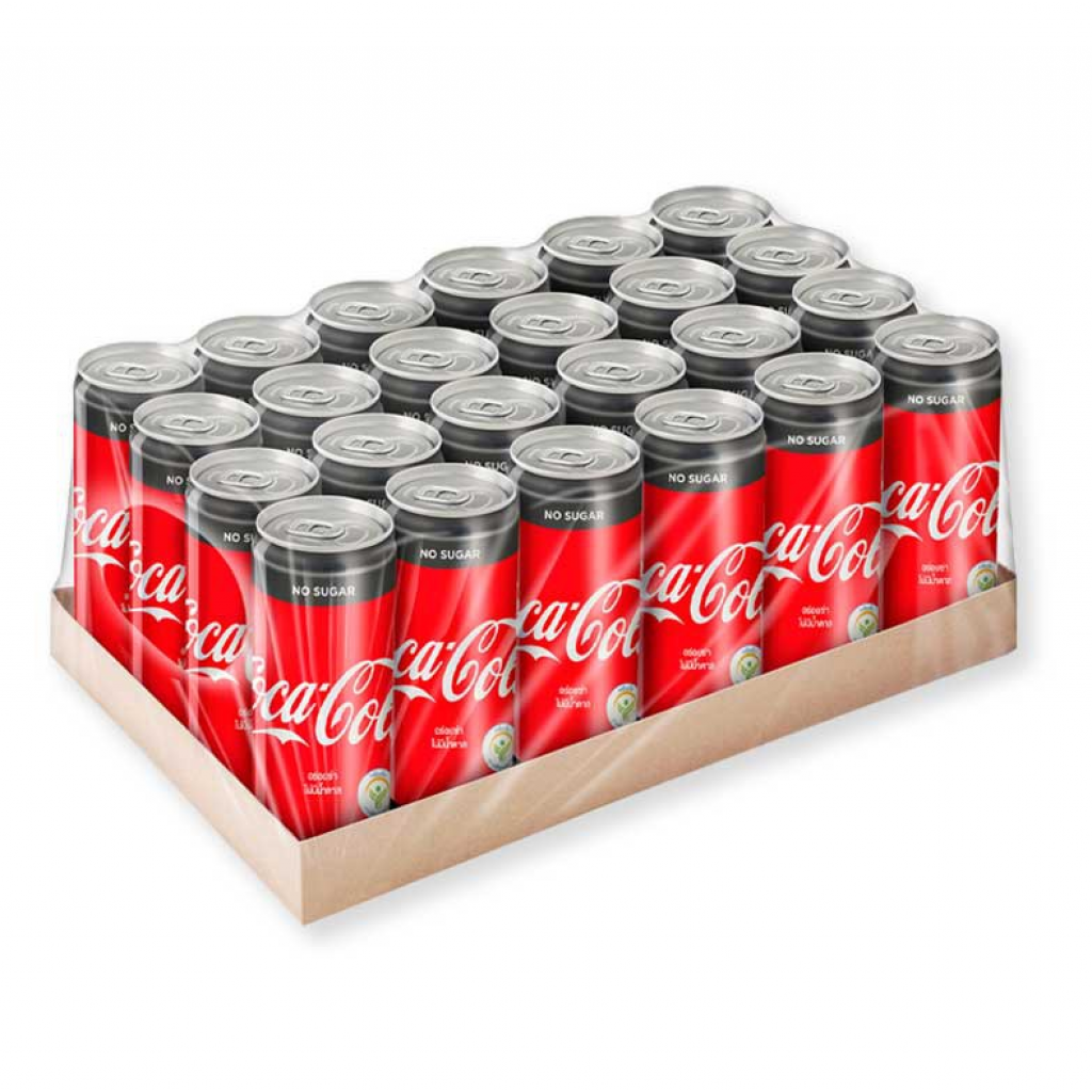 Coke No Sugar Can 325ml. Pack 24