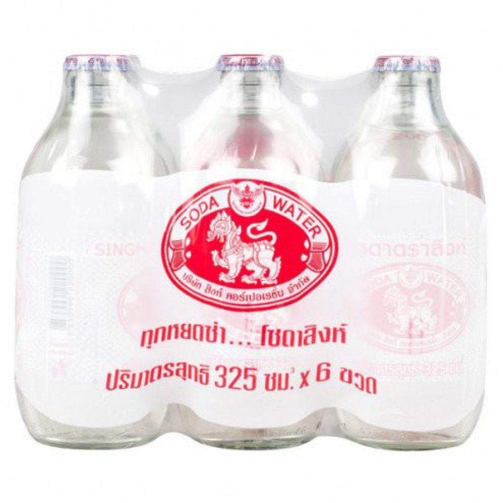 Singha Soda Water 325ml. Pack 6