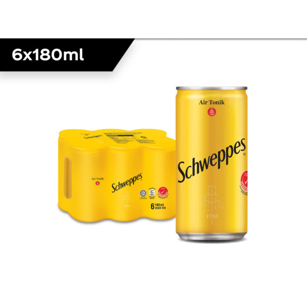 Schweppes Tonic Water 330ml. Pack 6