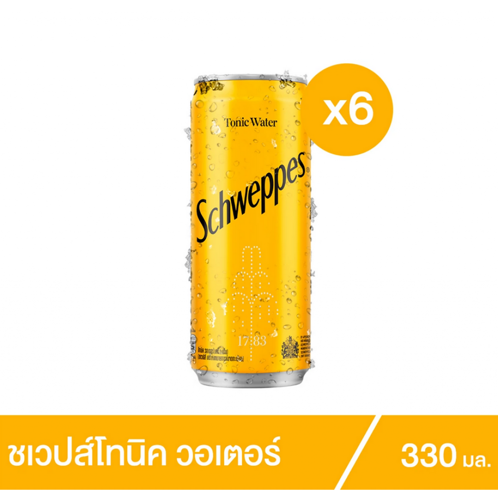 Schweppes Tonic Water 330ml. Pack 6