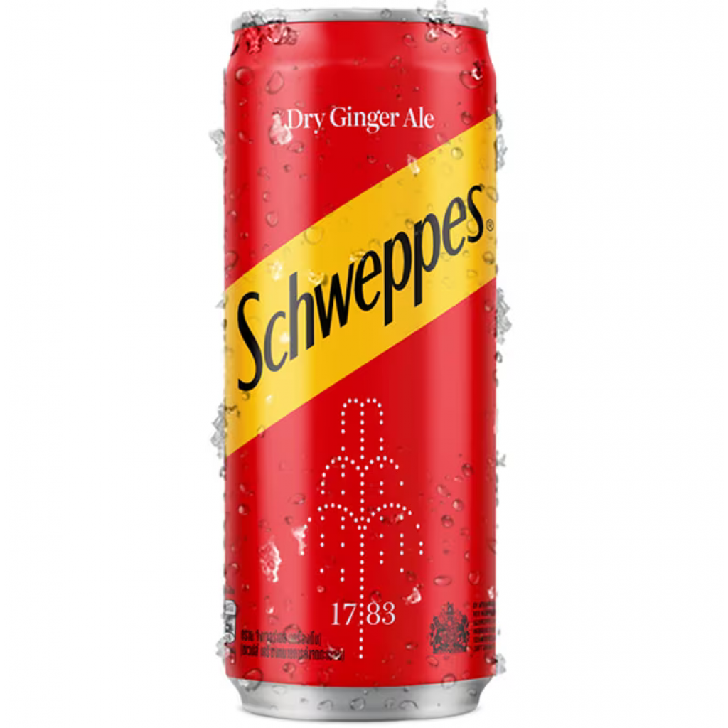 Schweppes Sparkling Dry Ginger Ale 330ml. Pack 6