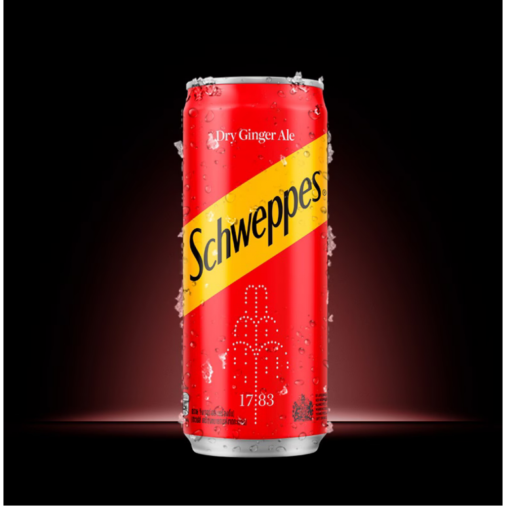 Schweppes Sparkling Dry Ginger Ale 330ml. Pack 6