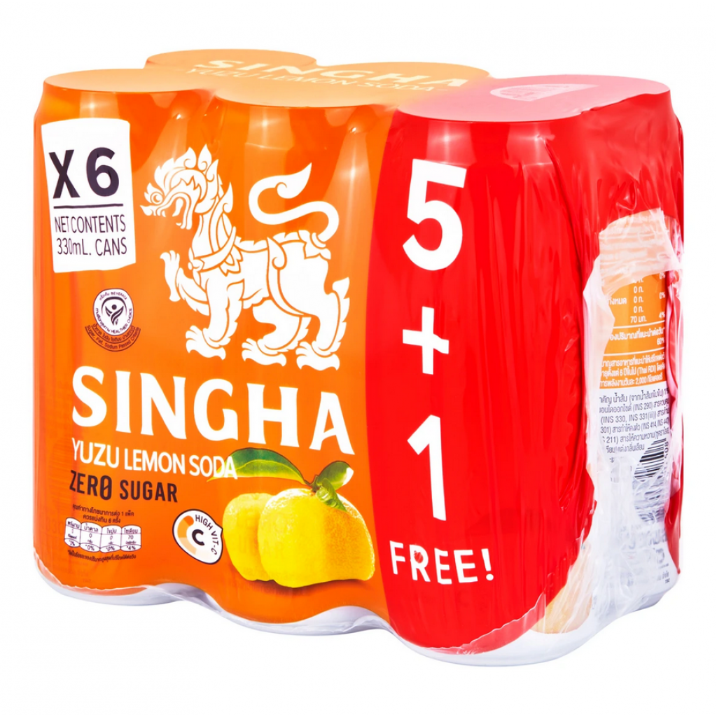 Singha Yuzu Lemon Soda 330ml. Pack 6