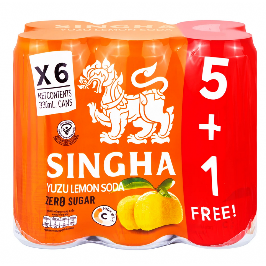 Singha Yuzu Lemon Soda 330ml. Pack 6